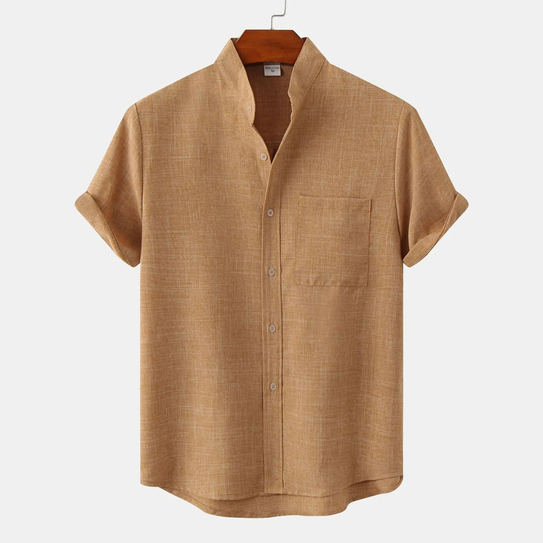 Shirt | Collarless Design, Short Sleeves 4