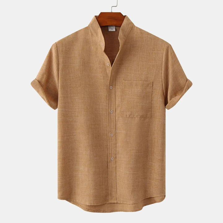 Shirt | Collarless Design, Short Sleeves 4