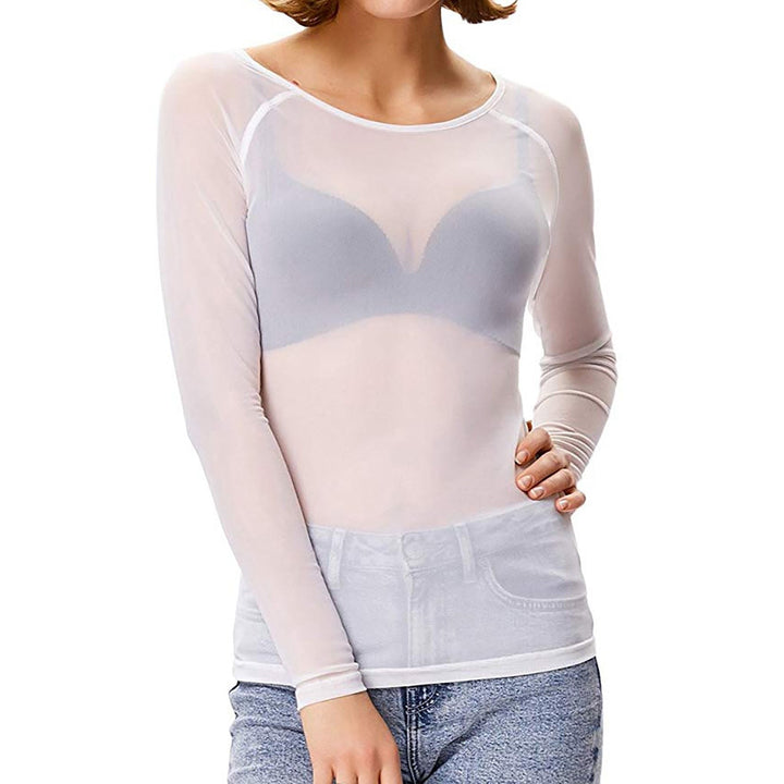 Shirt | Shiny Mesh Fabric, Long Sleeves 2