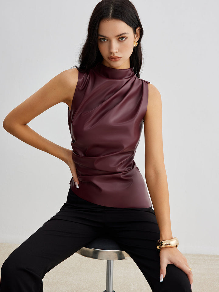 Sleeveless Top | High Neck Design, Tailored Fit 0