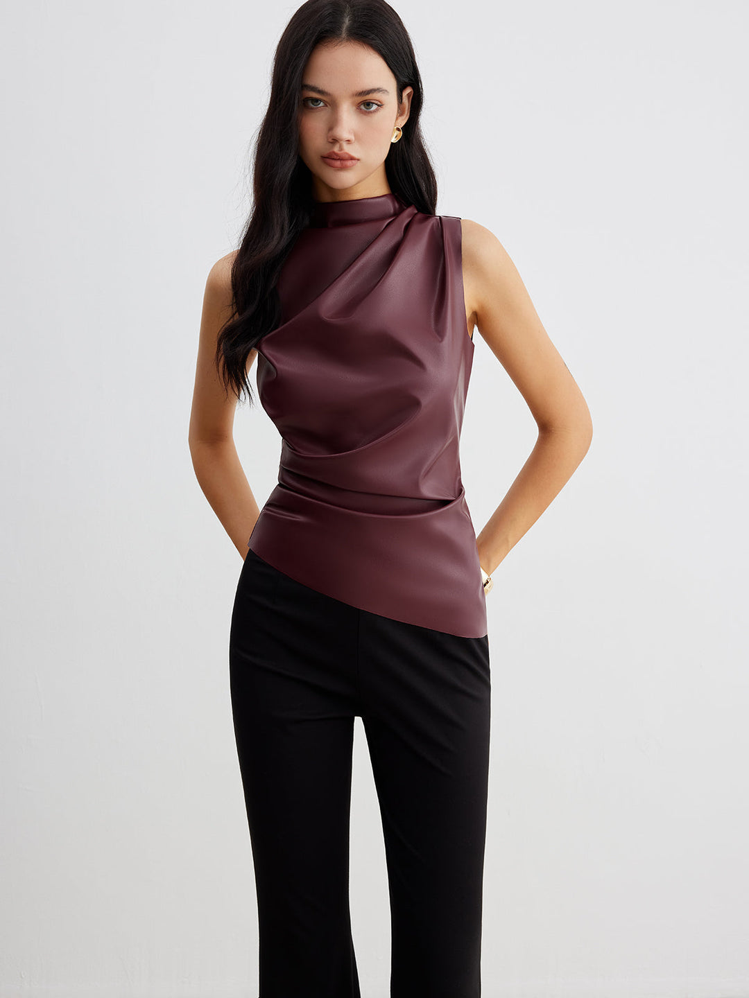 Sleeveless Top | High Neck Design, Tailored Fit 1