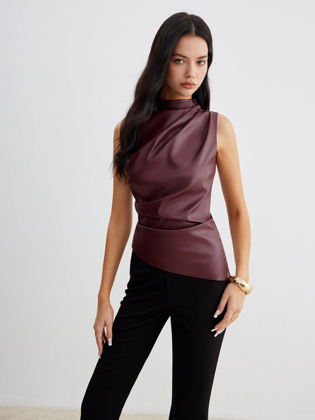 Sleeveless Top | High Neck Design, Tailored Fit 3