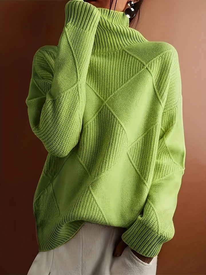 Sweater | Textured Knit, Turtleneck Collar 1