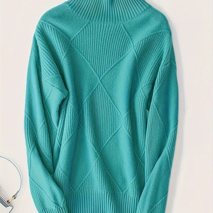 Sweater | Textured Knit, Turtleneck Collar 12
