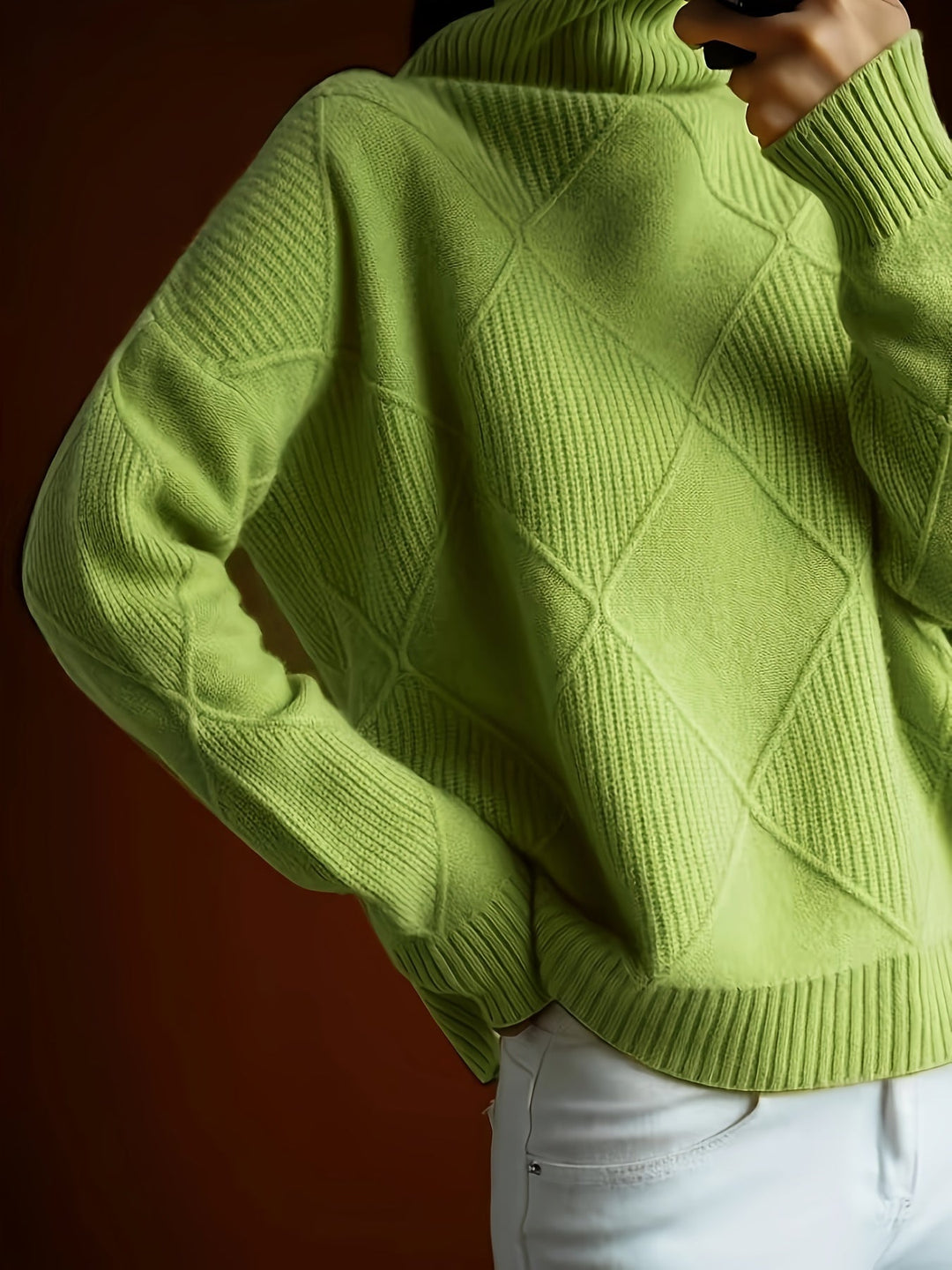 Sweater | Textured Knit, Turtleneck Collar 2