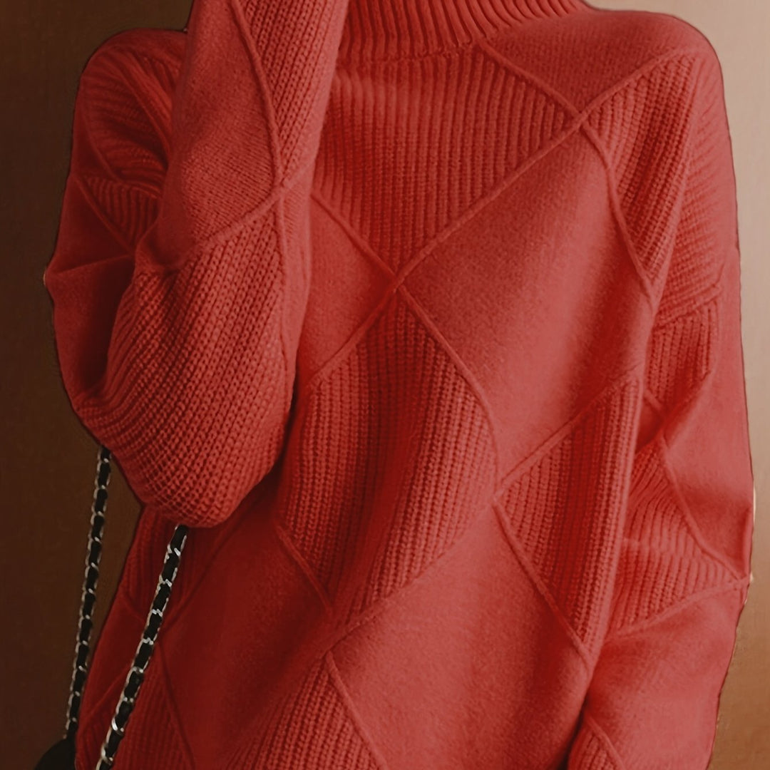 Sweater | Textured Knit, Turtleneck Collar 4