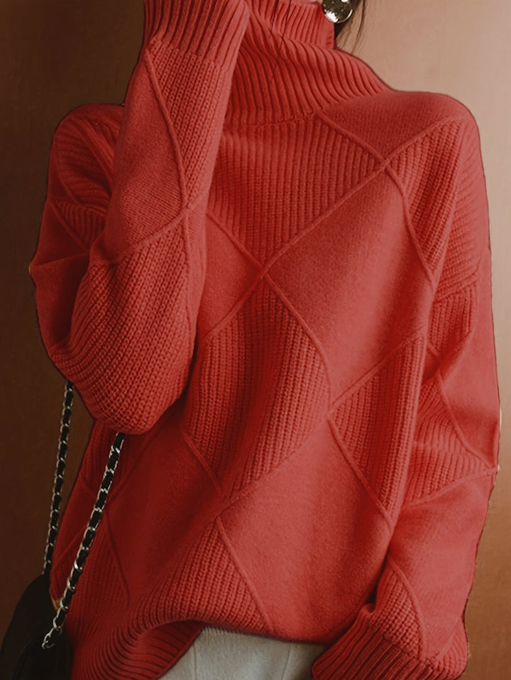 Sweater | Textured Knit, Turtleneck Collar 5