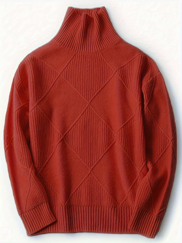 Sweater | Textured Knit, Turtleneck Collar 6