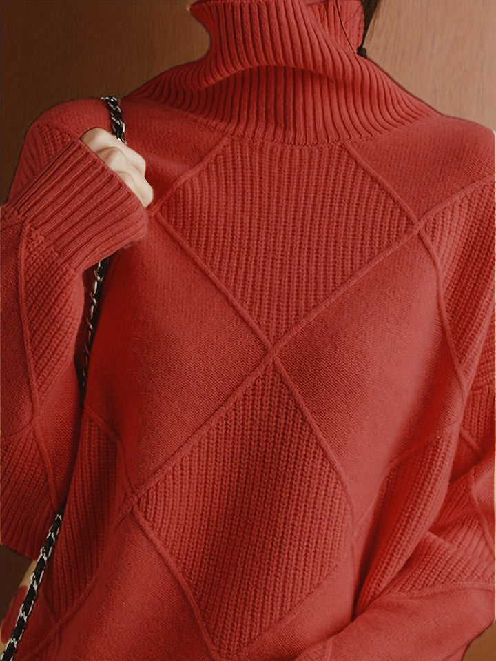 Sweater | Textured Knit, Turtleneck Collar 7