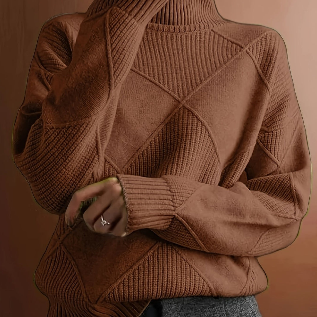 Sweater | Textured Knit, Turtleneck Collar 9