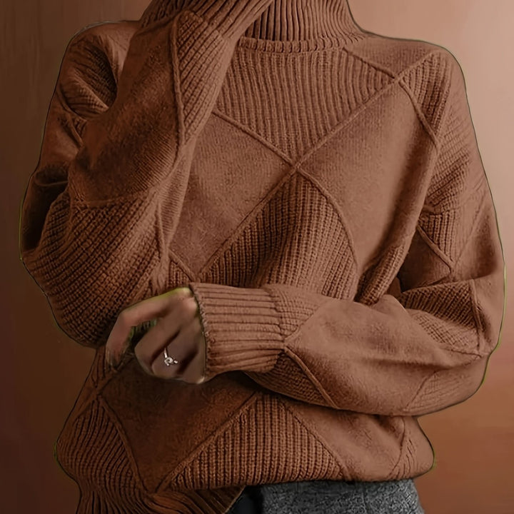 Sweater | Textured Knit, Turtleneck Collar 9