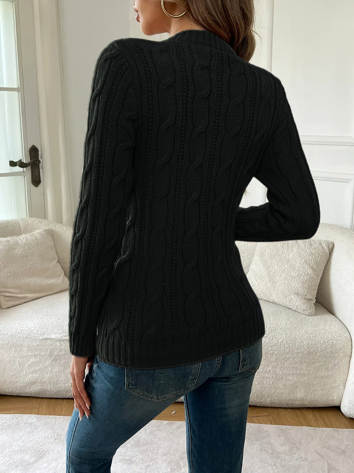 Sweater | Twist-Knit Texture, Round Neckline 2