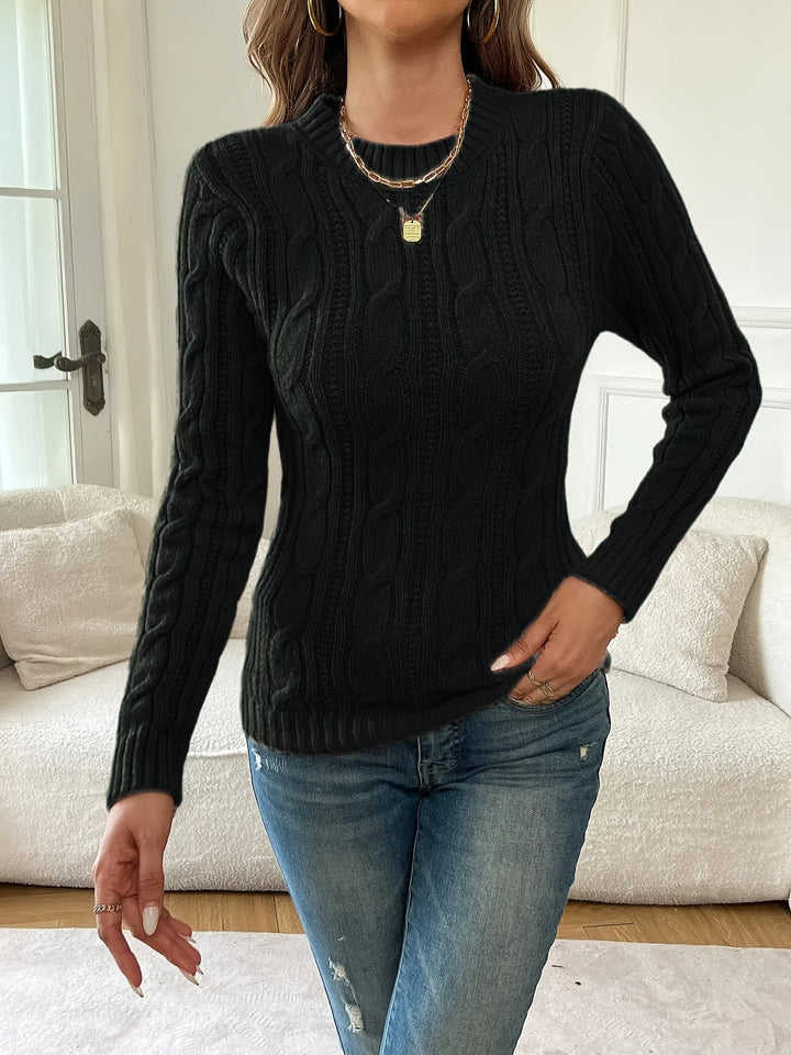 Sweater | Twist-Knit Texture, Round Neckline 3