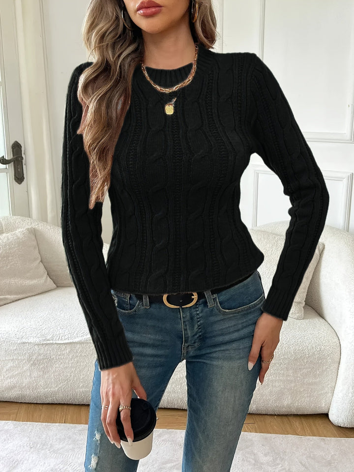 Sweater | Twist-Knit Texture, Round Neckline 4