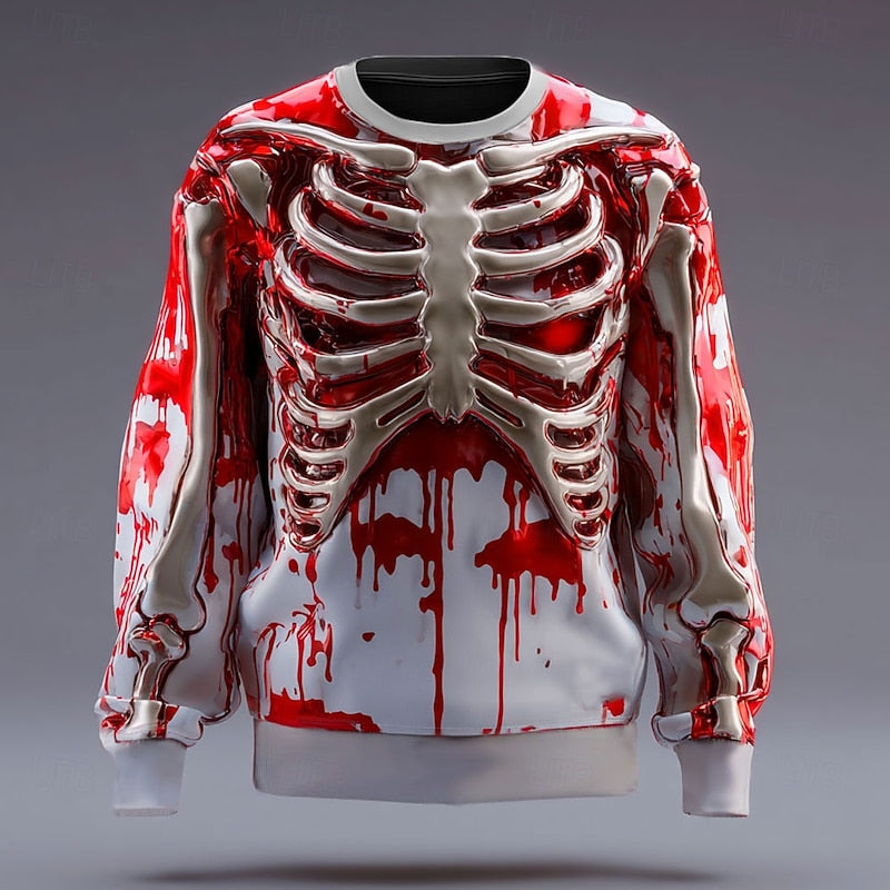 Sweatshirt | Skeleton Print, Crew Neck 0