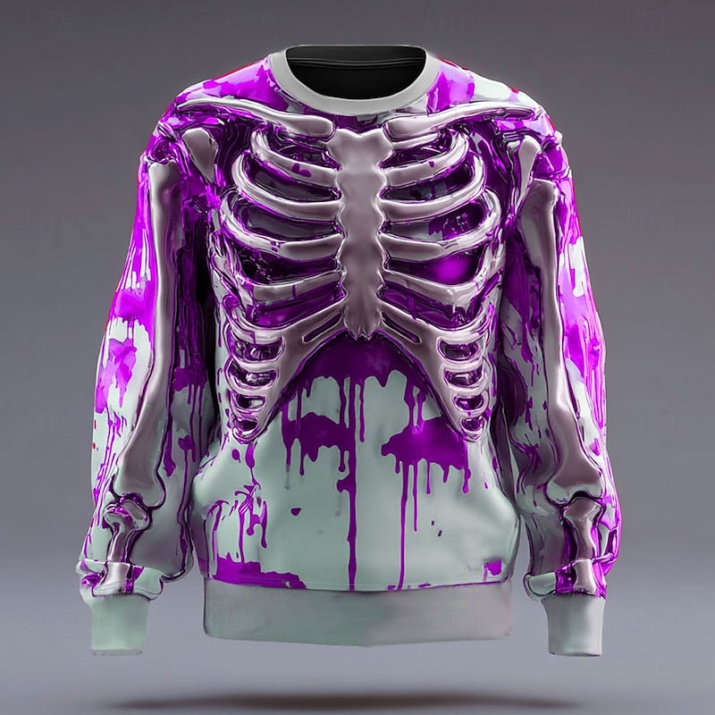 Sweatshirt | Skeleton Print, Crew Neck 1
