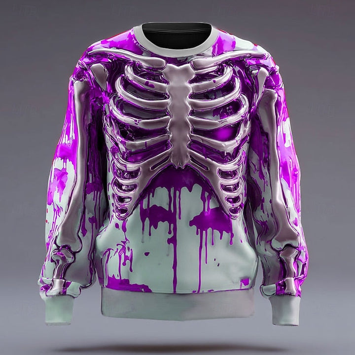 Sweatshirt | Skeleton Print, Crew Neck 1