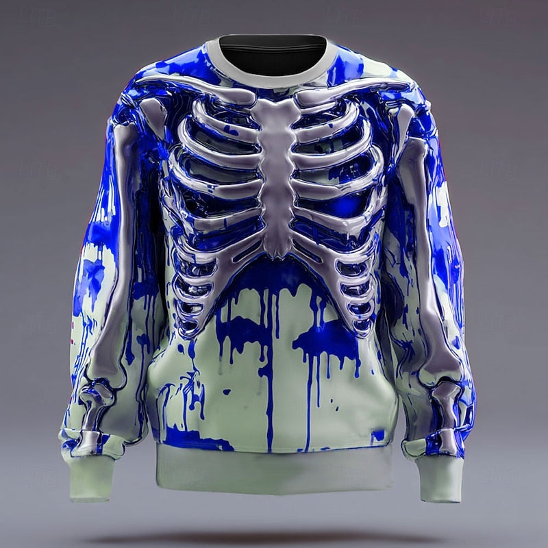 Sweatshirt | Skeleton Print, Crew Neck 2