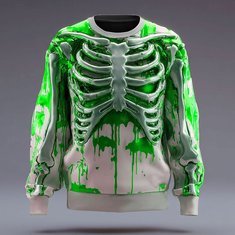 Sweatshirt | Skeleton Print, Crew Neck 3