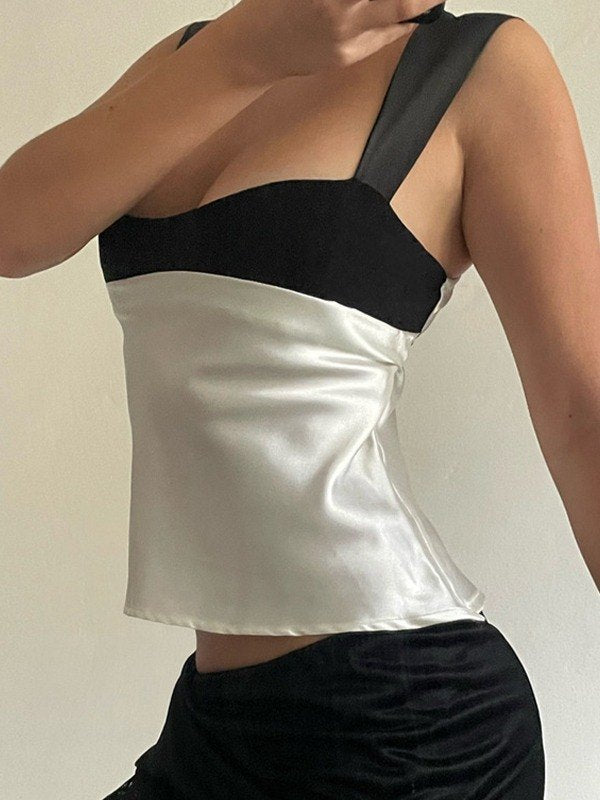 Tank Top | Patchwork Design, V-Neckline 1