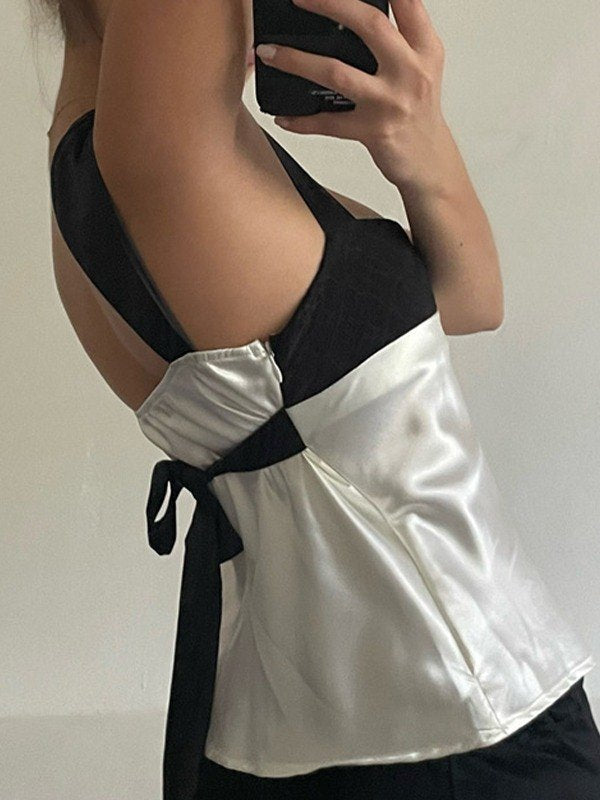 Tank Top | Patchwork Design, V-Neckline 4