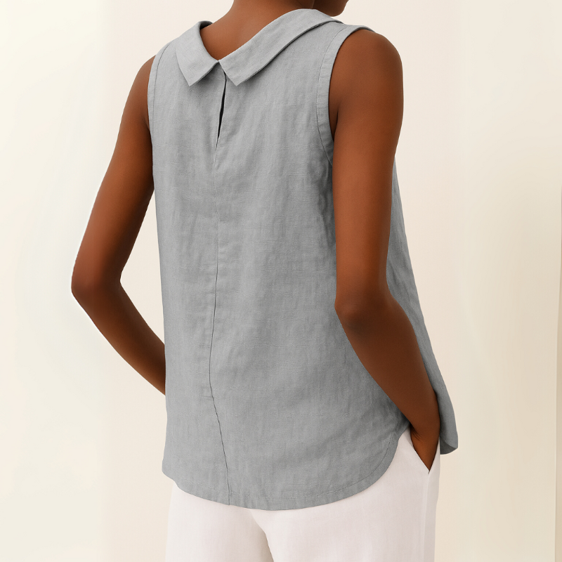 Tank Top | Sleeveless Design, Rolled Collar 1