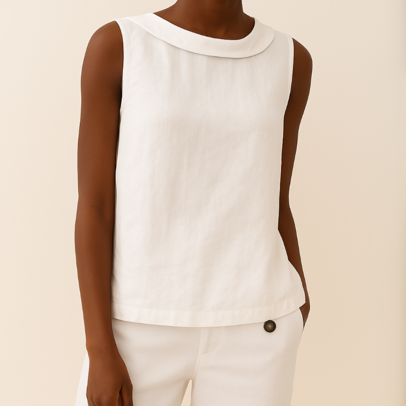 Tank Top | Sleeveless Design, Rolled Collar 5