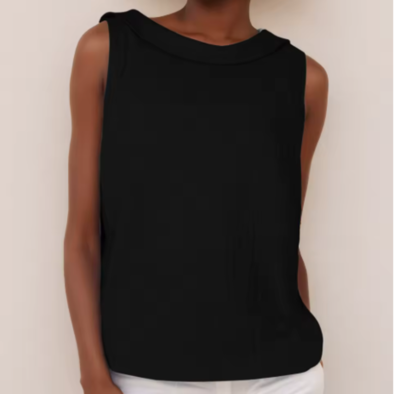 Tank Top | Sleeveless Design, Rolled Collar 7