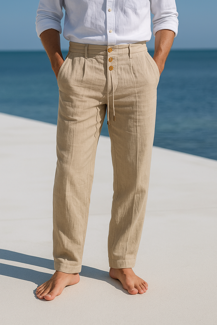 Trousers | Lightweight Linen, Adjustable Waist 0