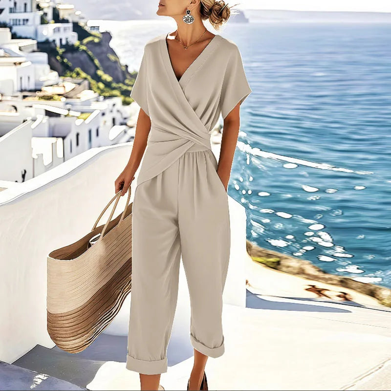 Two Piece Set | Wrap-Front Top, Tailored Trousers 0