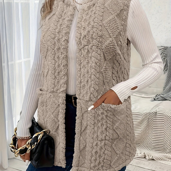Vest | Textured Sleeveless, Open Front 0