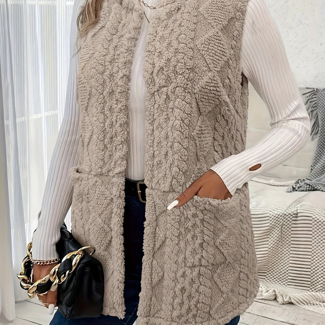 Vest | Textured Sleeveless, Open Front 1