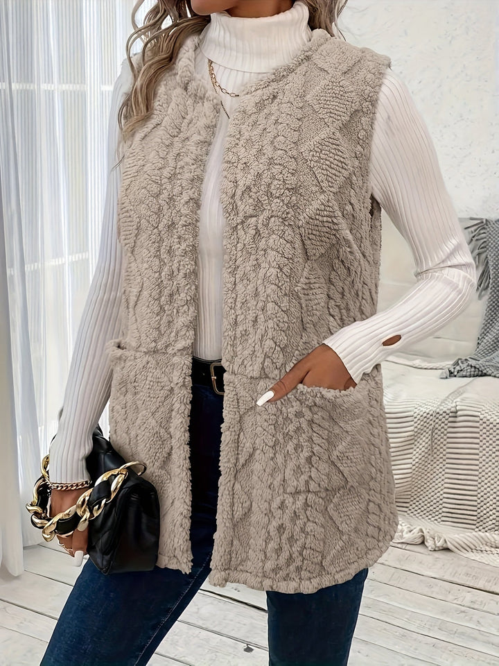 Vest | Textured Sleeveless, Open Front 2