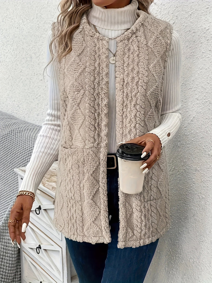 Vest | Textured Sleeveless, Open Front 4