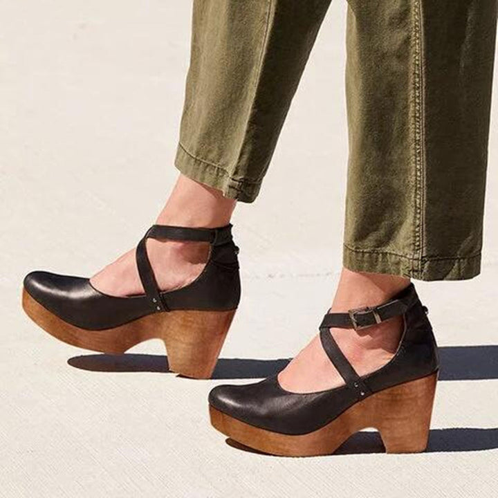 Wedge Heels | Closed Toe Design, Adjustable Ankle Strap 0