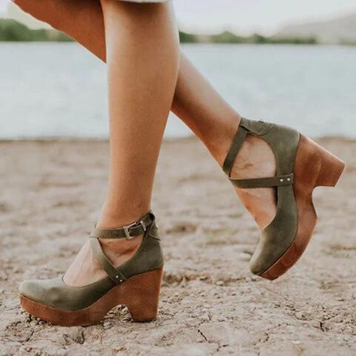 Wedge Heels | Closed Toe Design, Adjustable Ankle Strap 2