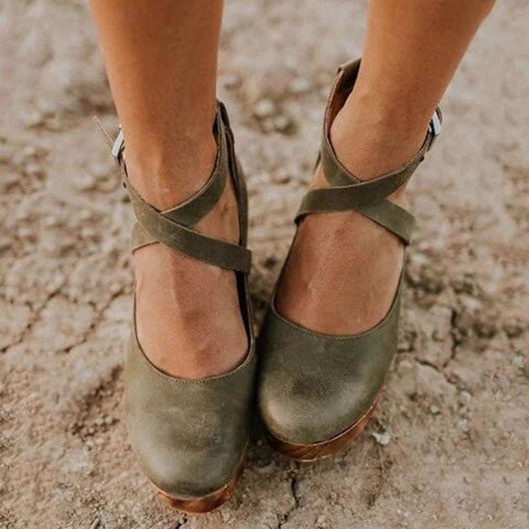 Wedge Heels | Closed Toe Design, Adjustable Ankle Strap 4