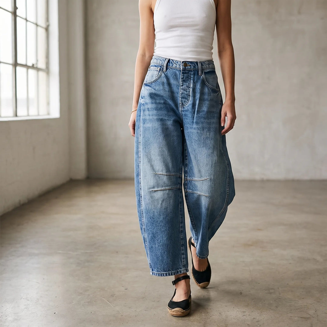 Wide Leg Jeans | Curved Silhouette, Cropped Ankle 1