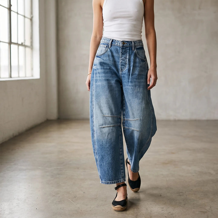 Wide Leg Jeans | Curved Silhouette, Cropped Ankle 1