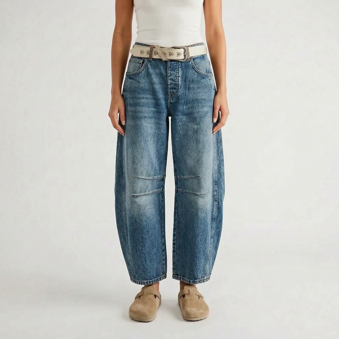 Wide Leg Jeans | Curved Silhouette, Cropped Ankle 4