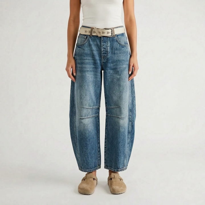 Wide Leg Jeans | Curved Silhouette, Cropped Ankle 4