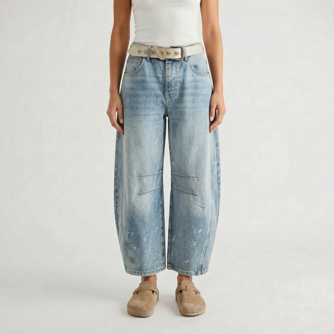Wide Leg Jeans | Curved Silhouette, Cropped Ankle 5