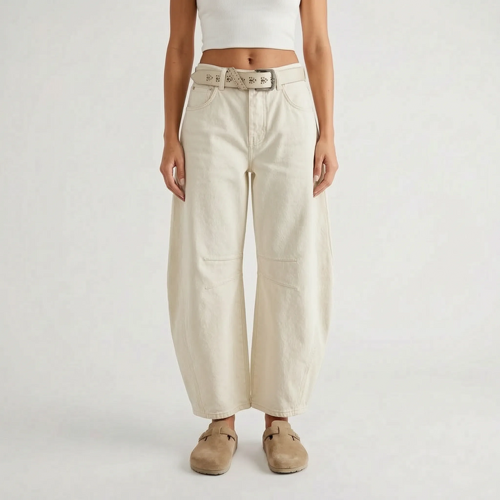 Wide Leg Jeans | Curved Silhouette, Cropped Ankle 6