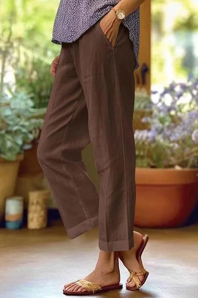 Women’s Lightweight Straight-Leg Trousers for Relaxed Wear