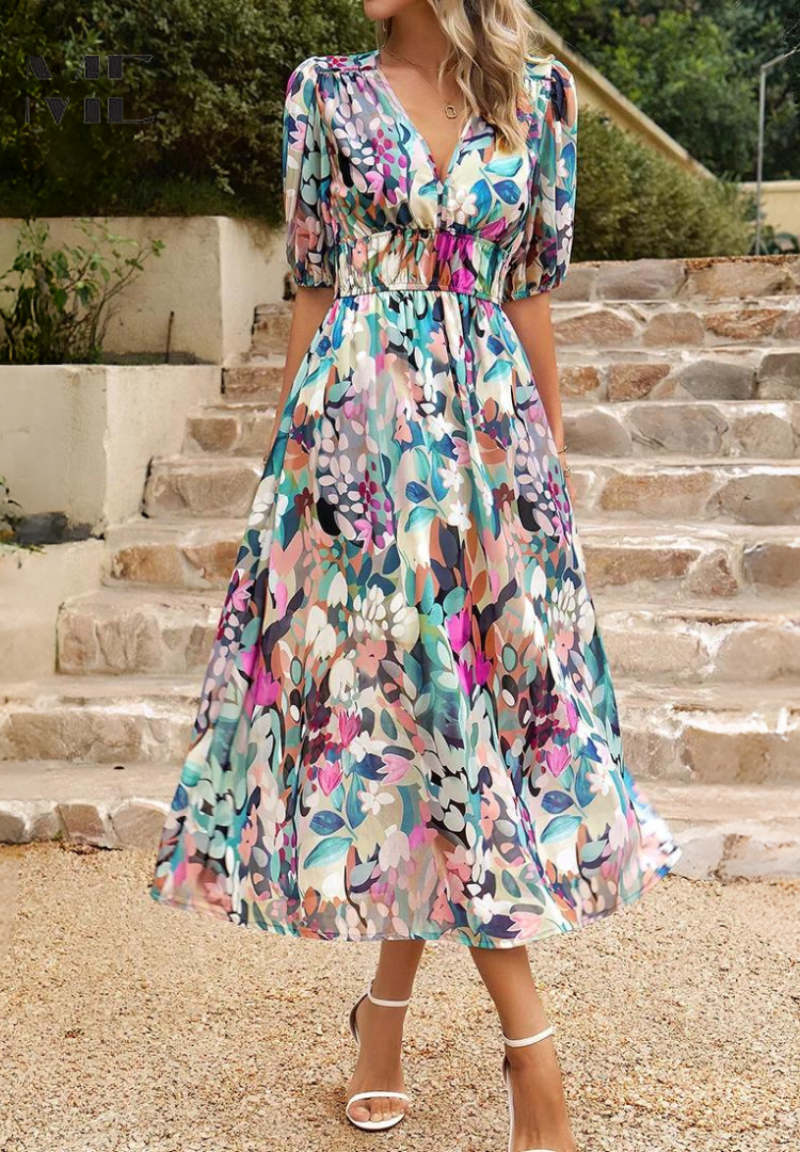 Womens Dress | Floral Print, Relaxed Fit 3