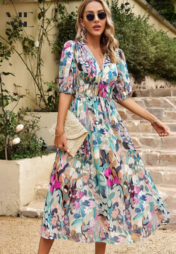 Womens Dress | Floral Print, Relaxed Fit 4