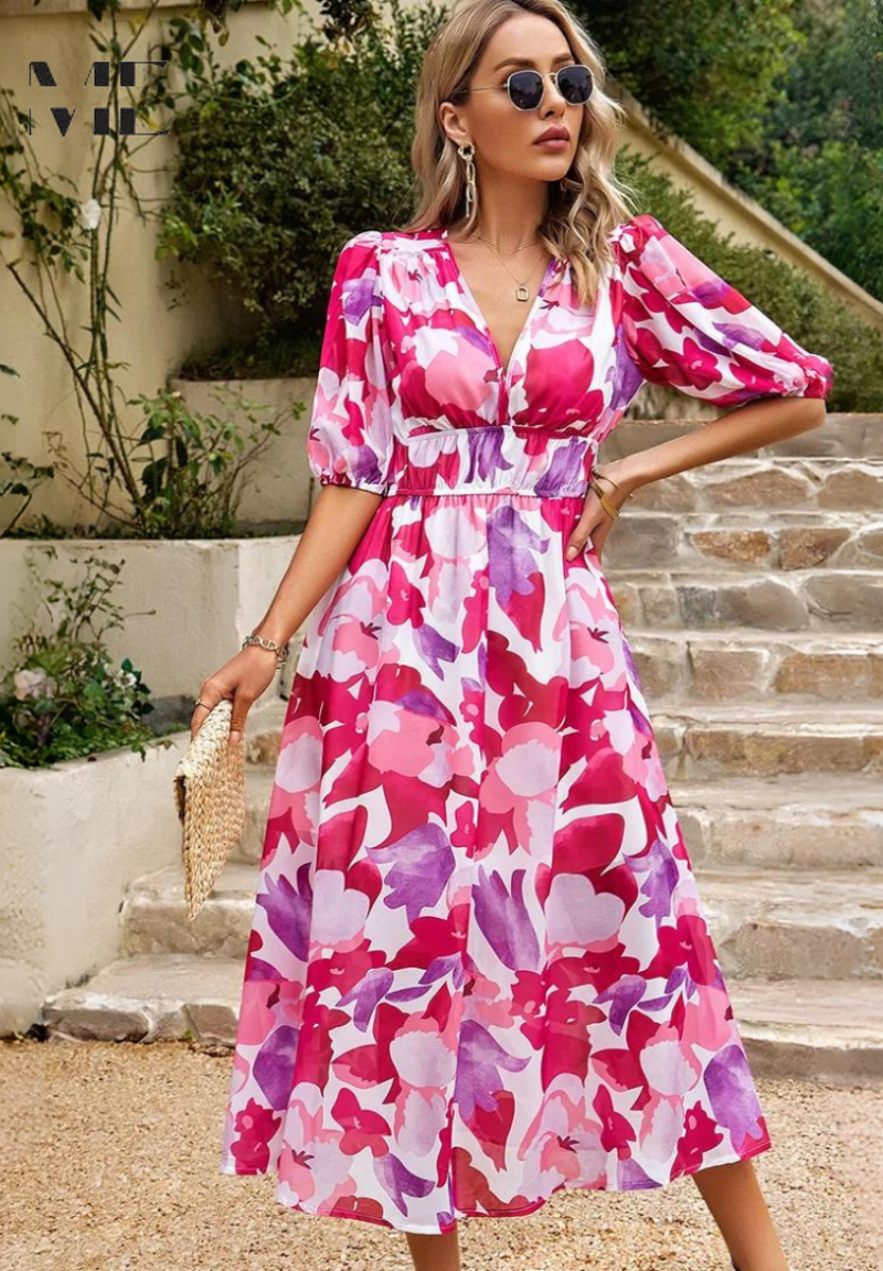 Womens Dress | Floral Print, Relaxed Fit 9