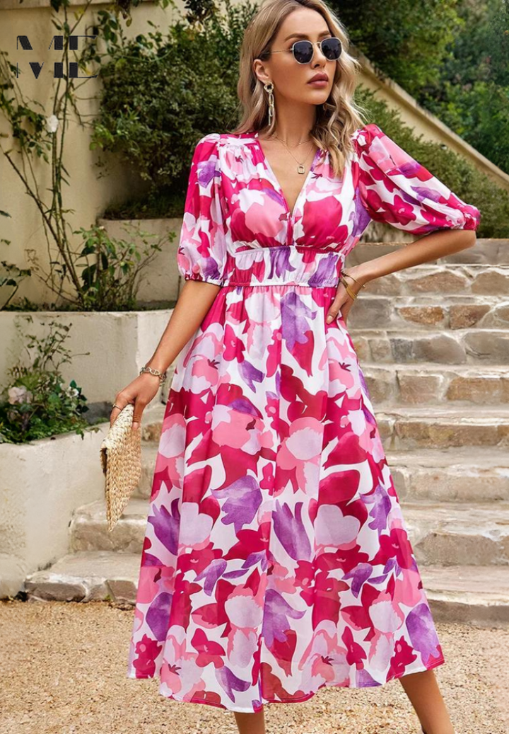 Womens Dress | Floral Print, Relaxed Fit 9