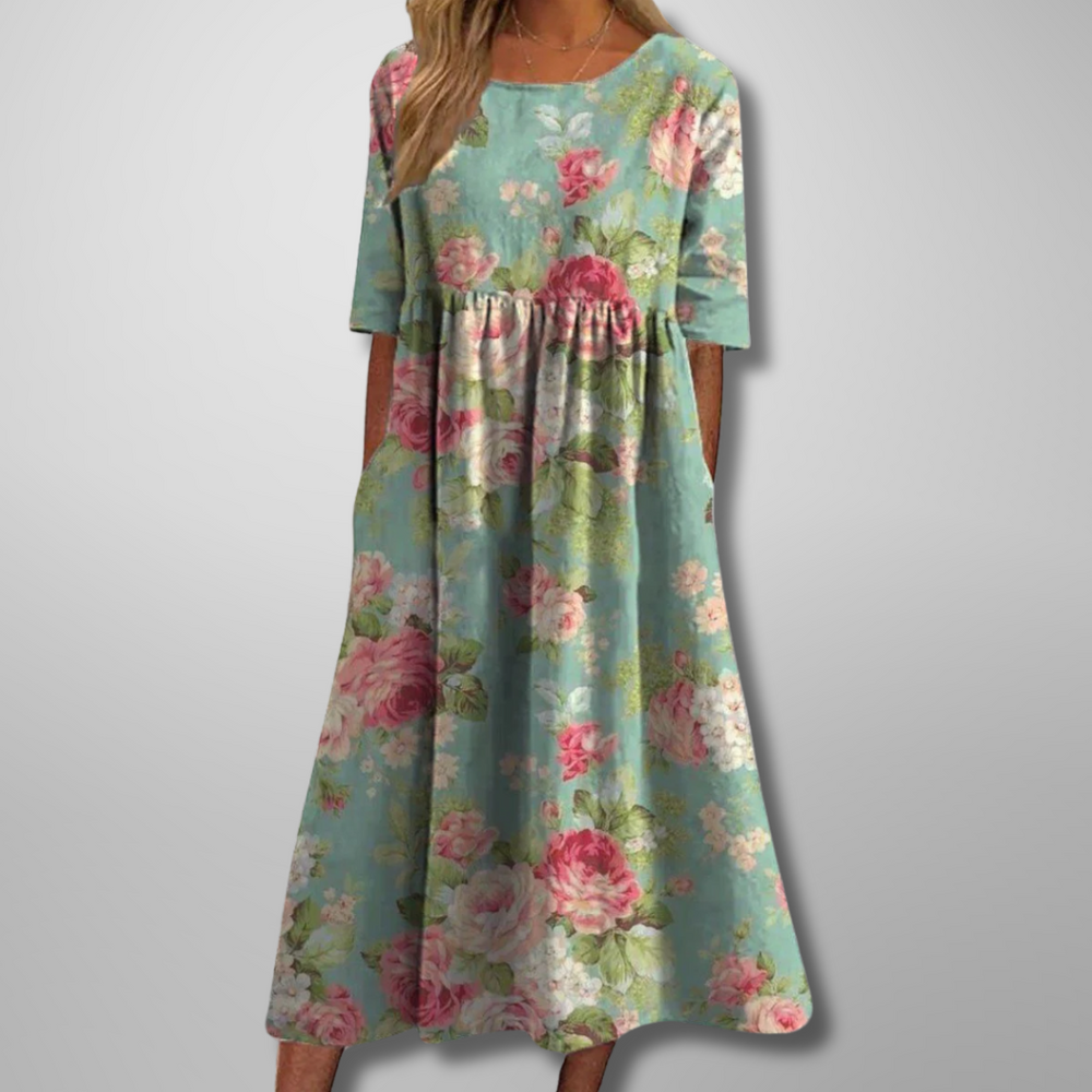 Womens Dress | Relaxed Fit, Floral Design, Midi 1