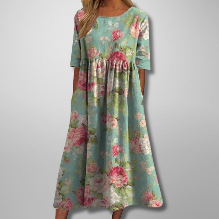 Womens Dress | Relaxed Fit, Floral Design, Midi 1